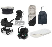 Cybex Eos Basic Moon Black + Aton B2 I-size Bērnu rati 3in1 + Aksesuāri