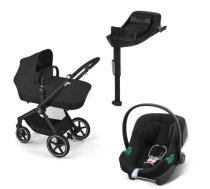 Cybex Eos Basic + Aton B2 I-size + Base One Moon Black Bērnu rati 4in1