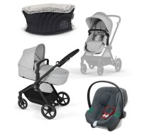 Cybex Eos Basic Lava Grey + Aton B2 I-size + Mufta Bērnu rati 3in1