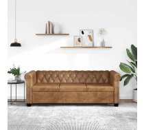 Chesterfield Dīvāns, Trīsvietīgs, Brūna Mākslīgā Āda Vidaxl 8718475525097