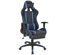Atgāžams Biroja Krēsls Ar Kāju Balstu, Melns Ar Zilu Vidaxl 8718475565215
