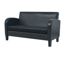 Dīvāns, Divvietīgs, Melna Mākslīgā Āda Vidaxl 8718475589303