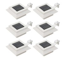 Kvadrāta Formas Āra Solārās Lampas, 6 Gab., 12 Cm, Led, Baltas Vidaxl 8718475700074