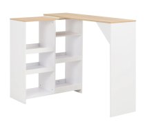Bāra Galds Ar Pārvietojamu Plauktu, 138X39X110 Cm, Balts Vidaxl 8718475796763