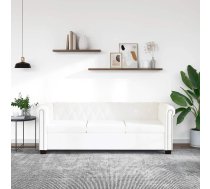Chesterfield Dīvāns, Trīsvietīgs, Balta Mākslīgā Āda Vidaxl 8718475947974