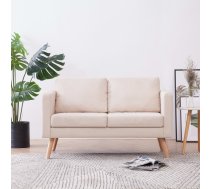 Divvietīgs Dīvāns, Krēmkrāsas Audums Vidaxl 8719883569550
