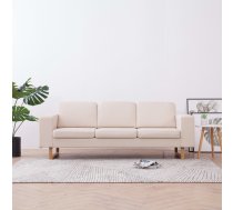 Trīsvietīgs Dīvāns, Krēmkrāsas Audums Vidaxl 8719883569864