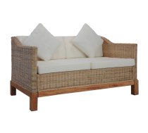 Divvietīgs Dīvāns Ar Matračiem, Dabīga Rotangpalma Vidaxl 8719883590387