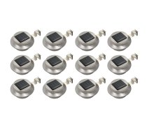 Āra Solārās Lampas, 12 Gab., Led, Apaļas, 12 Cm, Baltas Vidaxl 8719883695952