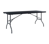 Saliekams Dārza Galds, Melns, 180X75X72 Cm, Melns Hdpe Vidaxl 8719883800790