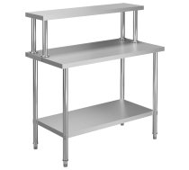 Virtuves Darba Galds Ar Plauktu, 120X60X120 Cm, Tērauds Vidaxl 8719883989723