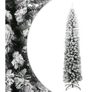 Mākslīgā Ziemassvētku Egle Ar Sniegu, Šaura, Zaļa, 180 Cm, Pvc Vidaxl 8720286011539