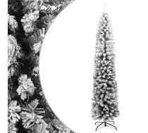 Mākslīgā Ziemassvētku Egle Ar Sniegu, Šaura, Zaļa, 210 Cm, Pvc Vidaxl 8720286011546