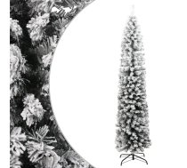 Mākslīgā Ziemassvētku Egle Ar Sniegu, Šaura, Zaļa, 240 Cm, Pvc Vidaxl 8720286011553