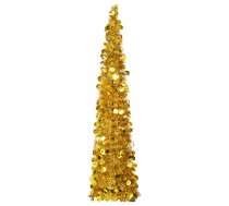 Mākslīgā Ziemassvētku Egle, Saliekama, Zeltaina, 150 Cm, Pet Vidaxl 8720286014585