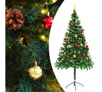Izgaismota Mākslīgā Ziemassvētku Egle Ar Bumbām, 180 Cm, Zaļa Vidaxl 8720286017708