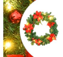 Ziemassvētku Vainags Ar Led Lampiņām, Zaļš, 60 Cm, Pvc Vidaxl 8720286017869