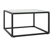 Kafijas Galdiņš, 60X60X35 Cm, Melnbalts Marmora Raksts, Stikls Vidaxl 8720286058015