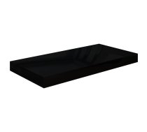 Sienas Plaukts, Spīdīgi Melns, 50X23X3,8 Cm, Mdf Vidaxl 8720286073971