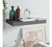 Sienas Plaukts, Spīdīgi Pelēks, 40X23X3,8 Cm, Mdf Vidaxl 8720286074152