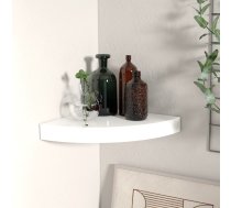 Stūra Sienas Plaukts, Spīdīgi Balts, 25X25X3,8 Cm, Mdf Vidaxl 8720286075173