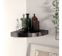 Stūra Sienas Plaukts, Spīdīgi Melns, 25X25X3,8 Cm, Mdf Vidaxl 8720286075203