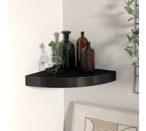 Stūra Sienas Plaukts, Melns, 25X25X3,8 Cm, Mdf Vidaxl 8720286075296