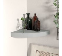 Stūra Sienas Plaukts, Pelēks, 25X25X3,8 Cm, Mdf Vidaxl 8720286075326