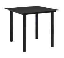 Dārza Galds, Melns, 80X80X74 Cm, Tērauds Un Stikls Vidaxl 8720286090237