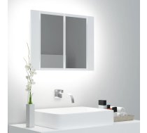 Vannasistabas Spoguļskapītis Ar Led, Balts, 60X12X45 Cm, Akrils Vidaxl 8720286221419