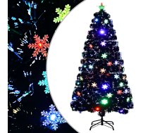 Mākslīgā Ziemassvētku Egle, Led, Melna, 120 Cm, Optiskā Šķiedra Vidaxl 8720286361931