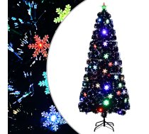 Mākslīgā Ziemassvētku Egle, Led, Melna, 210 Cm, Optiskā Šķiedra Vidaxl 8720286361962