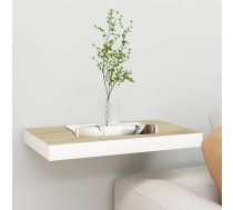 Sienas Plaukts, Ozolkoka Un Balta Krāsa, 50X23X3,8 Cm, Mdf Vidaxl 8720286416747