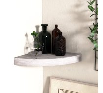 Stūra Sienas Plaukts, Betona Pelēks, 25X25X3,8 Cm, Mdf Vidaxl 8720286417348