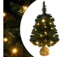 Izgaismota Mākslīgā Ziemassvētku Egle Ar Statīvu, 60 Cm, Pvc Vidaxl 8720286446317