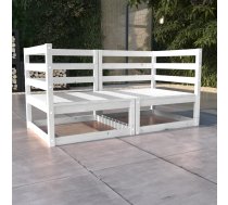 Divvietīgs Dārza Dīvāns, Balts Priedes Masīvkoks Vidaxl 8720286463482