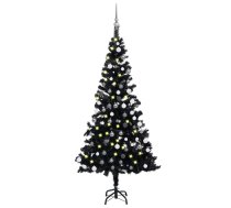Izgaismota Mākslīgā Ziemassvētku Egle Ar Rotājumiem, 150Cm, Pvc Vidaxl 8720286497623