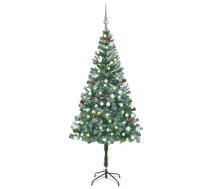 Mākslīgā Ziemassvētku Egle Ar Rotājumiem Un Čiekuriem, 180 Cm Vidaxl 8720286497876