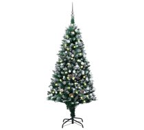 vidaXL mākslīgā Ziemassvētku egle ar rotājumiem un čiekuriem, 180 cm 8720286497906