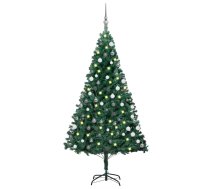 Izgaismota Mākslīgā Ziemassvētku Egle Ar Rotājumiem, 120Cm, Pvc Vidaxl 8720286497937