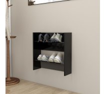 Sienas Apavu Plaukts, Melns, 60X18X60 Cm, Inženierijas Koks Vidaxl 8720286559185