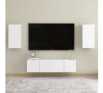 vidaXL 4-daļīgs TV plauktu komplekts, balts, inženierijas koks 8720286569351