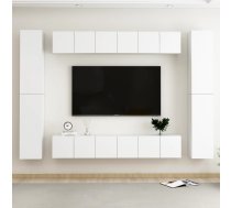 10-Daļīgs Tv Plauktu Komplekts, Balts, Inženierijas Koks Vidaxl 8720286569580