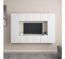 vidaXL 8-daļīgs TV plauktu komplekts, balts, inženierijas koks 8720286569610