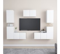 7-Daļīgs Tv Plauktu Komplekts, Balts, Inženierijas Koks Vidaxl 8720286569641