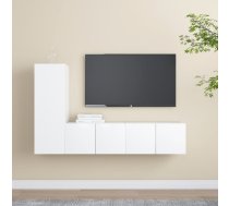 3-Daļīgs Tv Plauktu Komplekts, Balts, Inženierijas Koks Vidaxl 8720286569665