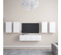 vidaXL 6-daļīgs TV plauktu komplekts, balts, inženierijas koks 8720286569726