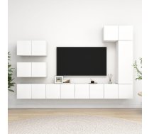 8-Daļīgs Tv Plauktu Komplekts, Balts, Inženierijas Koks Vidaxl 8720286570098