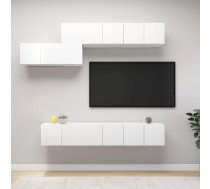 7-Daļīgs Tv Plauktu Komplekts, Balta Inženierijas Koks Vidaxl 8720286570227