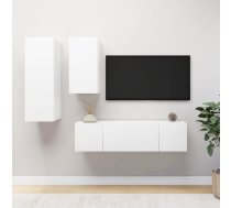 4-Daļīgs Tv Plauktu Komplekts, Balts, Inženierijas Koks Vidaxl 8720286570241